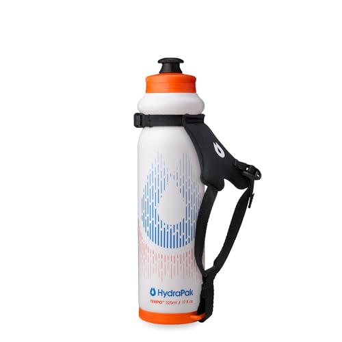 HydraPak Tempo Pro 525ml - Handheld Running Squeeze Bottle for Training and Race Day Hydration with Removable Strap (525ml/17oz) - White - color: White, style: 525ml