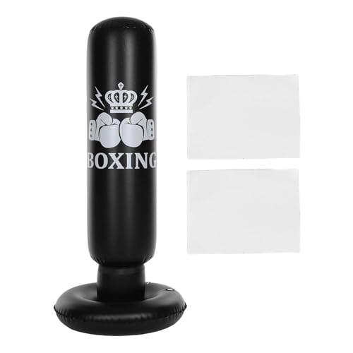 Inflatable Boxing Bag for Kids 63in Punching Dummy Post Toy for Karate Taekwondo Mixed Martial Arts Independent Training Target Black
