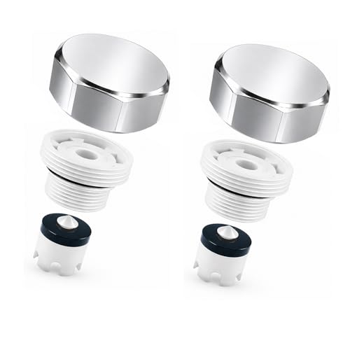 Silver Metal ASSE 1019-A Vacuum Breaker Check Valve Repair Kit, Anti-Siphon Replacement Parts, Corrosion Resistant, Chrome Plated Brass Top Cover, Plastic Body, Plunger & O-Ring, 2 Pack - color: silver metal