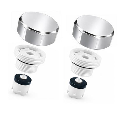 Silver Metal ASSE 1019-A Vacuum Breaker Check Valve Repair Kit, Anti-Siphon Replacement Parts, Corrosion Resistant, Chrome Plated Brass Top Cover, Plastic Body, Plunger & O-Ring, 2 Pack - color: silver metal