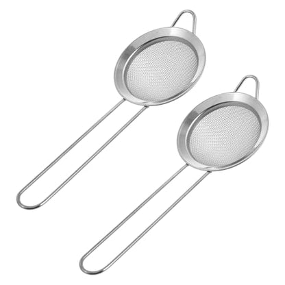 Reptile Sand Shovel and Manure Residue Scoop with Fine Mesh Stainless Steel 2pcs for Terrarium Cleaning and Reptile Box Maintenance