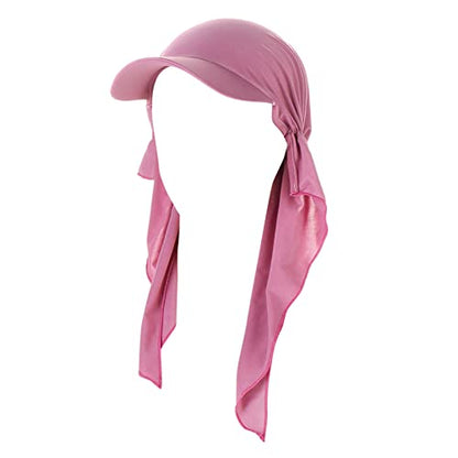 Hijab Scarf for Women Baseball Curved Brim Cap | Soft Breathable Cotton, Lightweight Feel, Adjustable Strap, Curved Brim, Summer Wear, Outdoor Activity, Casual Daily Use - color: 07#_pink