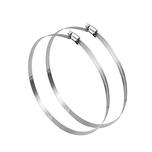 2Pcs 12"(Diameter) Adjustable 304 Stainless Steel Duct Clamps Hose Clamp Pipe Clamp Air Ducting Clamp worm drive hose clamps (289mm-311mm) - size: 12" -2Pcs
