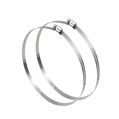 2Pcs 12"(Diameter) Adjustable 304 Stainless Steel Duct Clamps Hose Clamp Pipe Clamp Air Ducting Clamp worm drive hose clamps (289mm-311mm) - size: 12" -2Pcs