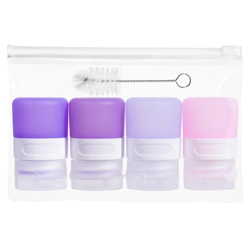 MICEBAY 1 oz Condiment Squeeze Bottles, Leakproof Salad Dressing Container - color: Purple, size: 1 OZ