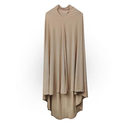 Women Muslim Ramadan Hijab Ready to Wear Long Scarf Jersey Turban Islamic Khimar Abaya Eid Prayer Scarf Saudi Niqab - color: Khaki