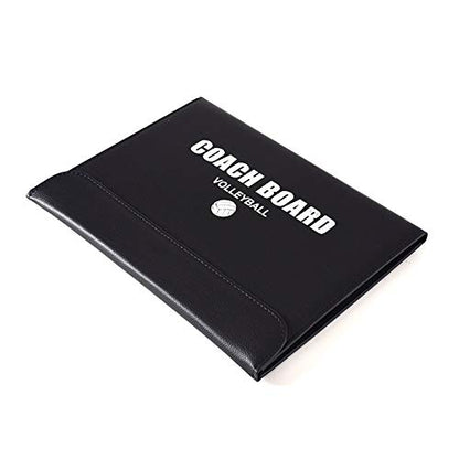 Foldable Leather Football Soccer Magnetic Tactic Marker Coaching Clipboard with Zipper and Marker Pen - Coaching Strategy Guiding Board Kit Equipment Portable Coach Tool - style: Volleyball