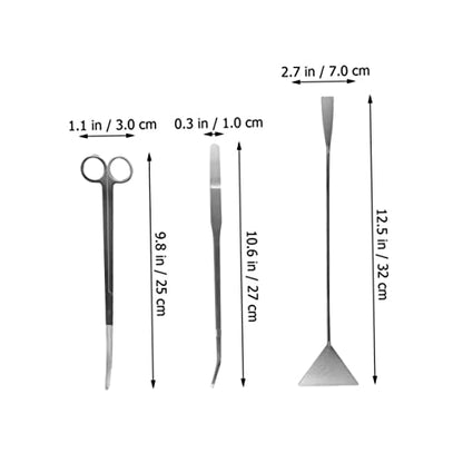 HANABASS 1set Aquatic Plant Cleaning Tools Scissors Ergonomic Tweezers and Landscape Spatula for Tank Maintenance