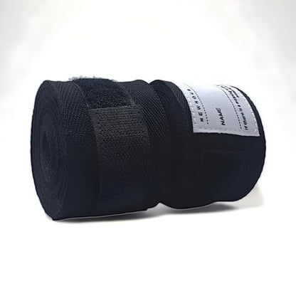 Boxing Hand Wraps – 4.5m / 180” Semi-Elastic Cotton-Nylon (Latex-Free), Extra-Wide Strap & Name Tag – Machine-Washable, Pair