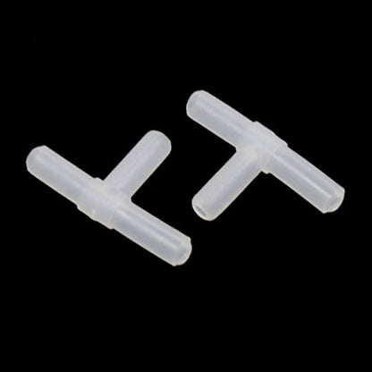 uxcell 50pcs Clear Plastic T Shape Airline Tubing Connector for Aquarium Betta Tank