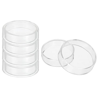 PATIKIL 60mm High Borosilicate Glass Petri Dishes with Lids, 5 Pcs Petri Plates for Lab Science Experiment, Clear - size: 60mm