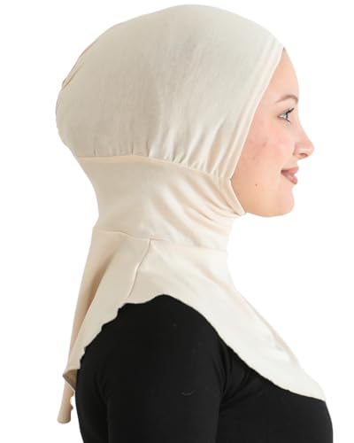 Prien Sport Hijab For Women, Muslim Head Scarf, Flexible Turban Girls, Chic Islamic Wear For Gym, Neck Collar Bonnet Viscose - color: Beige