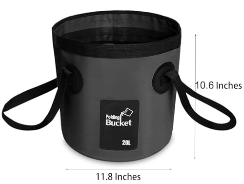 BANCHELLE 5 Gallon Collapsible Bucket with Handle for Indoor Outdoor | 20L Foldable Water Storage Container for Car Washing, Camping, Traveling, Fishing, Hiking, Beach, Gardening, Boating