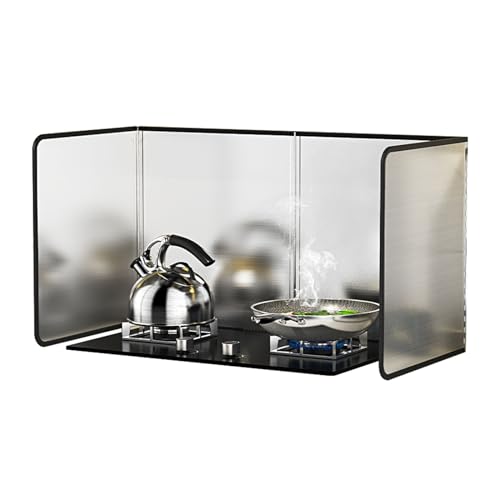 4 Sided Grease Splatter Guard Foldable Splatter Guard for Stove Stainless Steel Oil Splatter Screens Backsplash for Wall Gas Range Frying Pan Camping (11.8×31.5×15.7inches) - size: 11.8×31.5×15.7inches