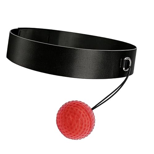 Boxing Ball Headband Set PU Rubber Punching Boxing Ball Adjustable Headband Fitness Hand Eye Coordination Speed Training for Adults Kids Home Gym