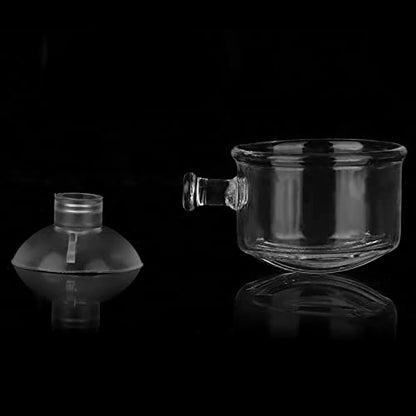 Aquarium Feeding Cup Fish Feeder Glass Acrylic Suction Cup Container for Freshwater Saltwater Tanks with Premium Suction Red Live Food Feeder (Glass Slit) - size: glass slit cup