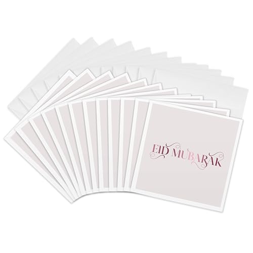 3dRose Greeting Cards - Image of quote Eid mubarak - 12 Pack Mahwish - Quote - size: 12 Greeting Cards with envelopes