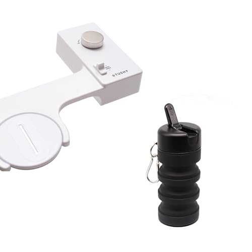 TUSHY Classic Bidet Combo Pack | 3.0 Brushed Nickel Toilet Seat Attachment & Jet Black Travel Bidet