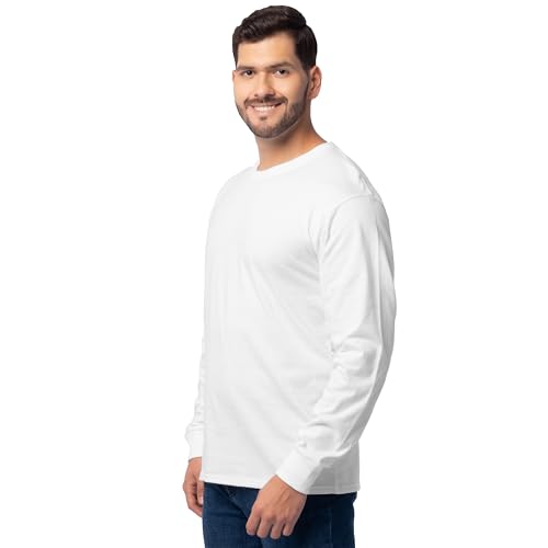 Fruit of the Loom Men's Eversoft Cotton Long Sleeve T-Shirts, 2 Pack - color: Long Sleeve - White Ice, size: 4X-Large