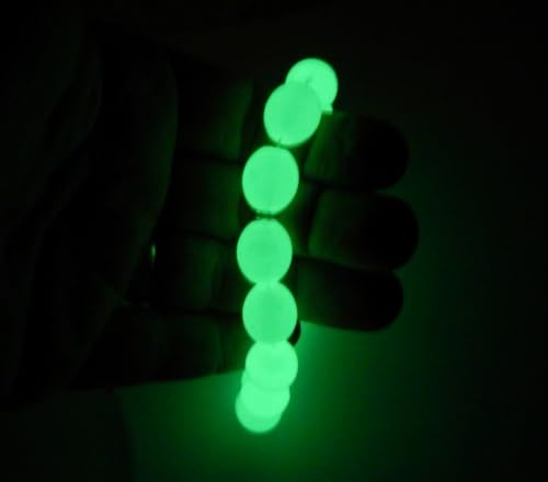 Perlin Muslim Prayer Beads 17 Bead Glow in the Dark Tasbih – Islamic Misbaha Subha Dhikr Beads, Oval Luminous Beads 18 x 13 mm, 25 cm for Prayer and Meditation Ethnic Beads Jewellery Bracelets