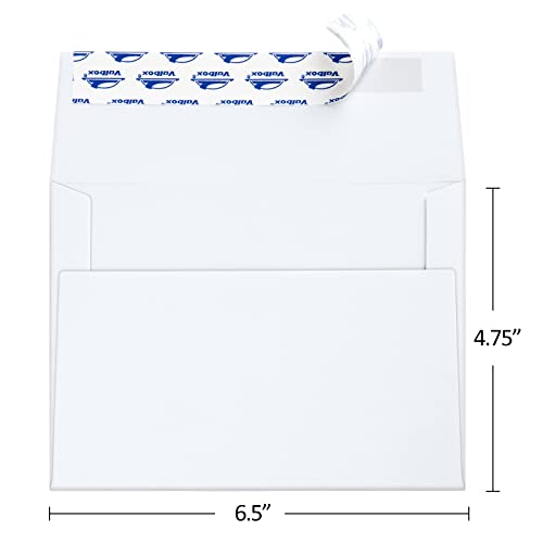 ValBox 100 Qty A6 Envelopes Self Seal 6.5 x 4.75" White Kraft Paper Invitation Envelopes for 4x6 Cards, Photos, Invitations, Weddings, Baby Shower, Birthday, Announcements, RSVP (A6) - color: White, size: A6 (6.5 x 4.75 Inches)