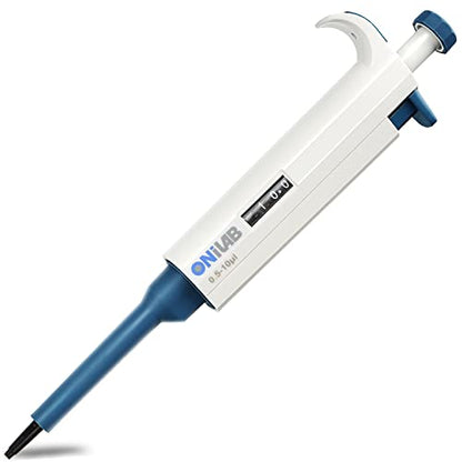 ONiLAB Single Channel Adjustable Pipettor, Micropipette 0.5-10μL | Ergonomic Design,Clear Volume Display,Adjustable Volume Control,Precise Liquid Handling,Autoclavable - size: 0.5-10μl