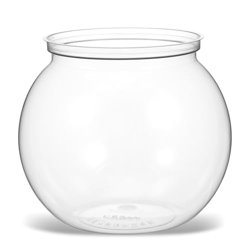 Mini Plastic Fish Bowl, 27 oz Decorative Fish Bowls Unbreakable Plastic Betta Fishes Tank Clear Round Desktop Vases Bowls for Home Decor, Centerpiece Vases, Candy, Party Favors