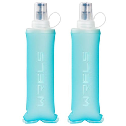 WRELS TPU Collapsible Soft Flask,Lightweight PBA Free Folding Running Water Bottles,Leakproof Durable Hydration Flask for Outdoors (250ml/8.45oz-2 Packs-Light Blue) - color: 250ml/8.45oz-2 Packs-Light Blue