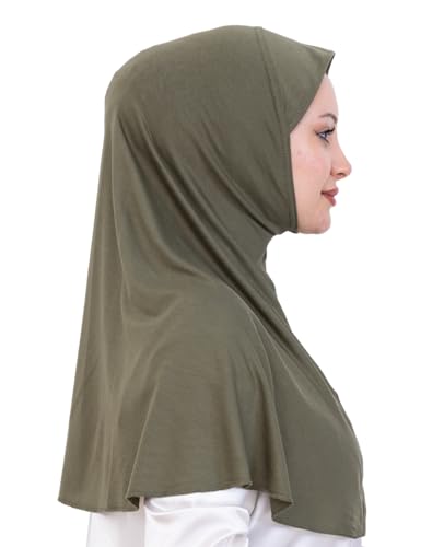 Prien Ready Hijab For Women, One Piece Muslim Instant Turban, Easy To Wear Long Head Scarf, Turkish Islamic Clothes For Abaya - color: Khaki