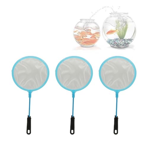 10 Pcs Small Size Fine Sieve Nylon Net Set Plastic Handle High Flexibility Fine Mesh Mini Fish Brine Shrimp Net for Fish Tank