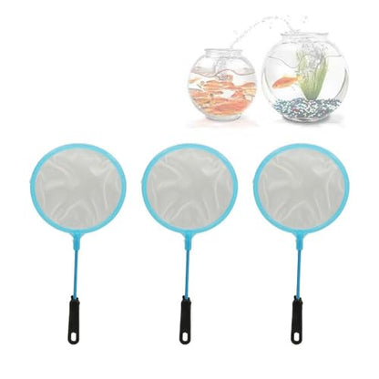 10 Pcs Small Size Fine Sieve Nylon Net Set Plastic Handle High Flexibility Fine Mesh Mini Fish Brine Shrimp Net for Fish Tank