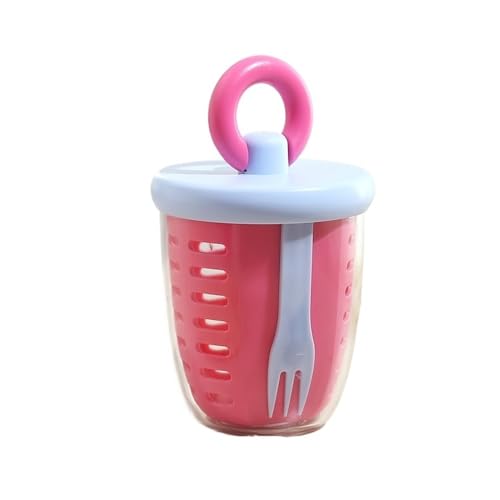 Portable Salad Cup with Fork and Spoon - Double Layer Fresh Keeping Box for Office and Picnic Use(Red) - color: Red