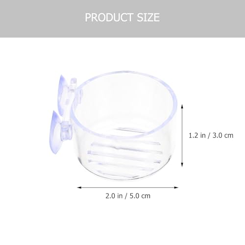 FOMIYES 4pcs Acrylic Fish Feeding Cups with Suction Cups, Blood Worm Holder Funnel for Aquarium, Small and Large Sizes for Fish Tank Feeding and Aquatic Pet Supplies