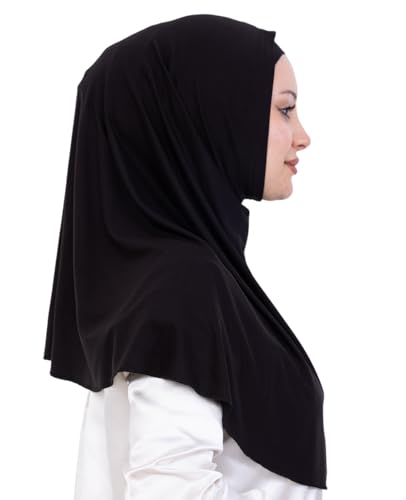 Prien Instant Hijab For Women, Muslim Long Scarf, Undercap Turban Set, Turkish Islamic Clothing, Prayer Clothes For Abaya - color: Black