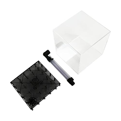 Acrylic Undergravel Box Filtration System with Tube Aquarium Breeding Box Multifunctional Fish Tank System, Clear