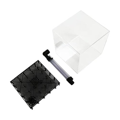 Acrylic Undergravel Box Filtration System with Tube Aquarium Breeding Box Multifunctional Fish Tank System, Clear