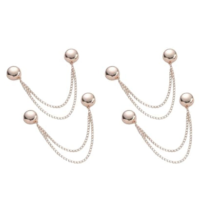 Multi-Function Magnetic Clothing Clips, 4 Packs Pinless Colorful Hijab Magnets, No Pierce Clothing Buttons for Women Dress Shirt Scarf - color: Rose Gold-A