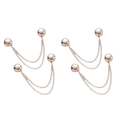 Multi-Function Magnetic Clothing Clips, 4 Packs Pinless Colorful Hijab Magnets, No Pierce Clothing Buttons for Women Dress Shirt Scarf - color: Rose Gold-A
