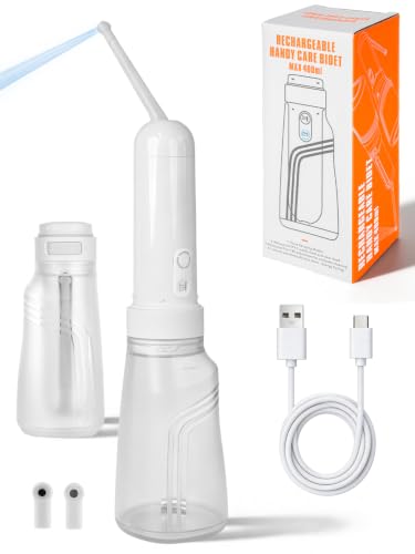 Portable Bidet for Travel, Travel Bidet Portable, Rechargeable Electric Bidet Portable with 400ml Bottle, 3 Spray Modes, Waterproof Portable Bidet for Women, Men, Camping & Postpartum Care