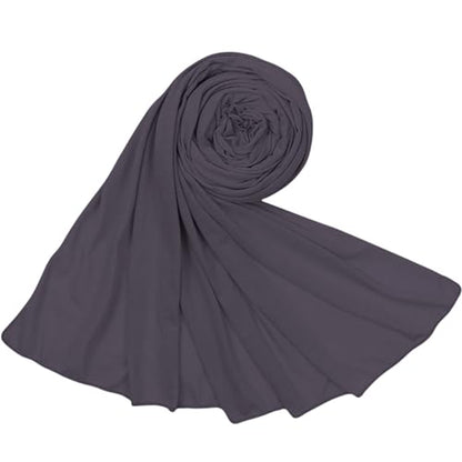 Hijab Scarf for Women Soft Cotton Muslim Jersey Hijab Head Wrap Scarves Fashion Long Scarf Shawls - color: Dark Grey