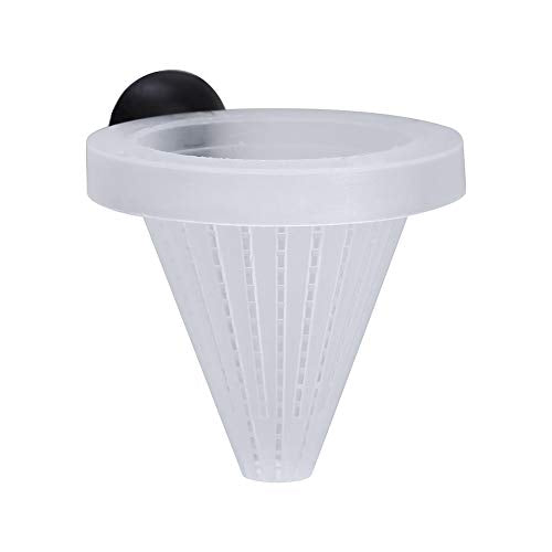 VINGVO Aquarium Nematode Feeder, Shrimp Feeding Dish Live Plastic Cone Cup Shape Basket Feeder with Suckers, Cone Feeder Cup Floating Fish Box Feeding Food Bowl, 6.5cm x 7cm