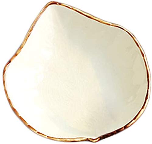 WAIT FLY Lovely Grape Leaves Shaped Ceramics Seasoning Dishes/Tea Bag Holders/Teaspoon Rest/Ketchup Saucer/Appetizer Plates/Vinegar Spice Salad Soy Sushi Wasabi Seasoning Dipping Bowls, Set of 3 - color: Grape Leaf - White