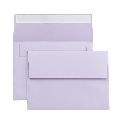 PONATIA 5x7 Envelopes, Self- Adhesive Lilac A7 Envelopes - 50 Pack - color: Lilac