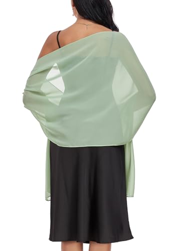 Shawls and Wraps Soft Chiffon Scarve Scarf For Evening Party Dresses Wedding Stole - color: Light Green