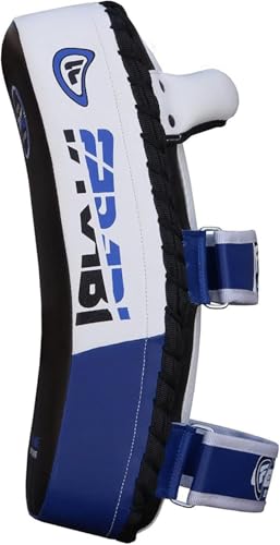 Farabi Thai Pad Training Kick Pad Curved Coaching Pad Kicking Mix Martial Arts x 1 Single Unit - color: Blue (Pair)