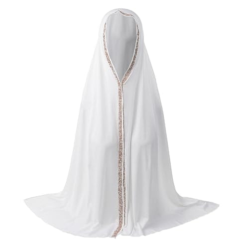 Women Elegant Long Scarf Muslim Islamic Ramadan Eid Hijab Prayer Scarf Silk Jersey Turban Headwrap Lightweight Shawl - color: A-white