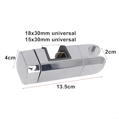 Adjustable Shower Head Holder for Slide Bar, 15-30MM O.D. Rail Head Bracket Holder for Slide Bar Slider Clamp Bathroom Replacement 360 Degree Rotation Sprayer Holder(Silver)