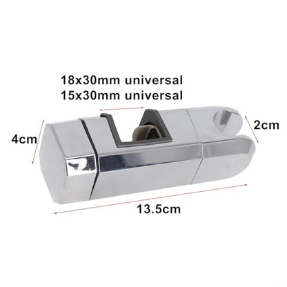 Adjustable Shower Head Holder for Slide Bar, 15-30MM O.D. Rail Head Bracket Holder for Slide Bar Slider Clamp Bathroom Replacement 360 Degree Rotation Sprayer Holder(Silver)