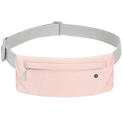 WHIPPY Slim Running Belt Fanny Pack for Women Men Elastic Runners Belt Waist Pouch Chest Bag Phone Holder Waist Pack for Running Hiking - color: 4-Pink