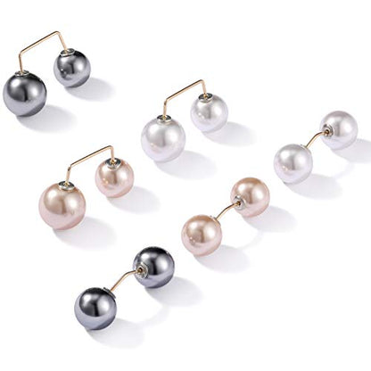 WILLBOND 6 Pcs Artificial Pearl Brooch Pins Sweater Shawl Safety Clips Dress Clips for Women - color: Gold, Silver, White